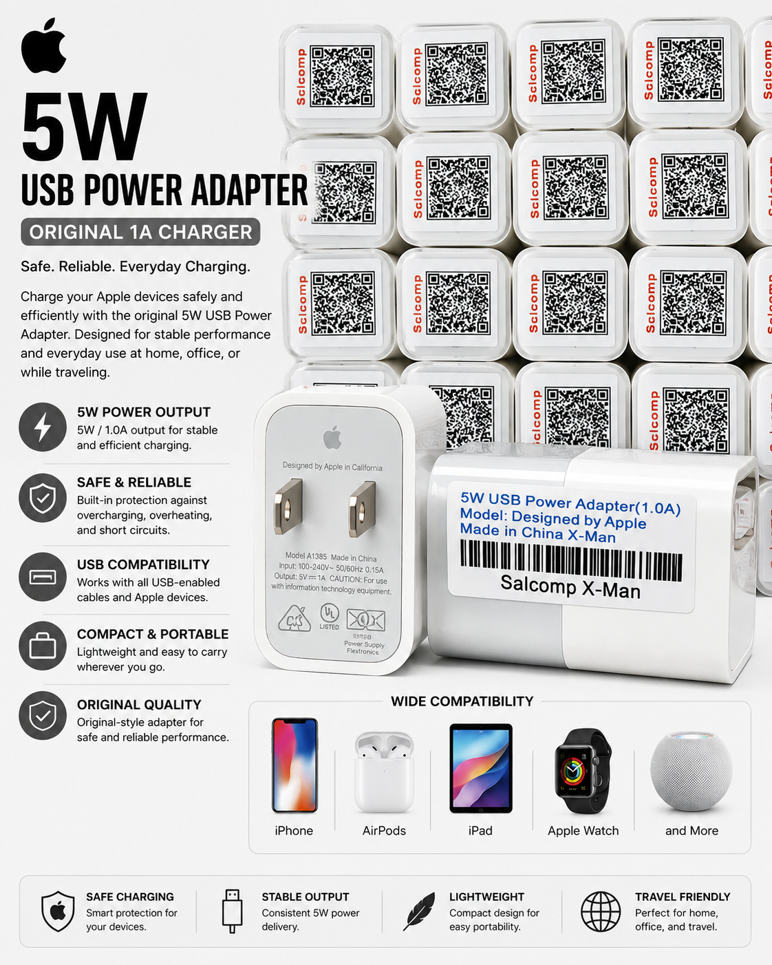 Apple 5W USB Power Adapter – Original 1A Charger