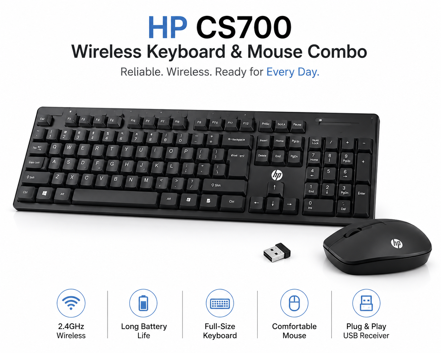 HP CS700 Wireless Keyboard and Mouse Combo