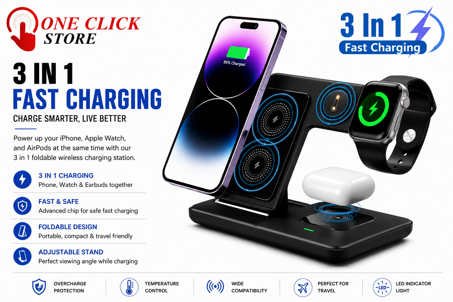 3-in-1 Foldable Wireless Charging Station